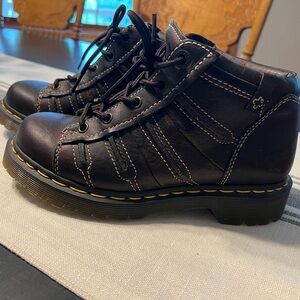 Dr. Martens brown leather low boots, size 6